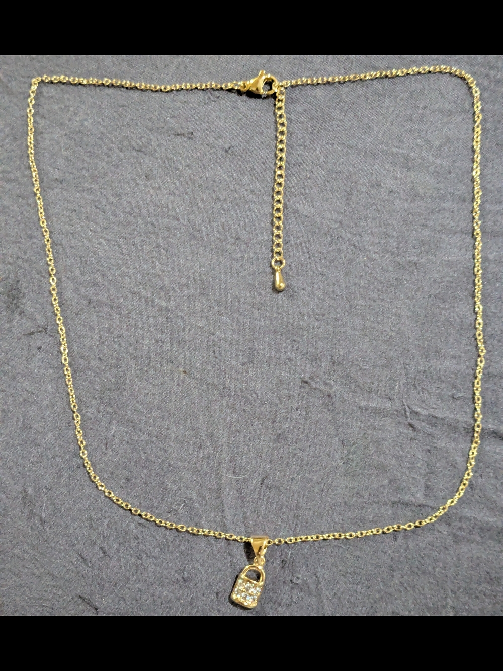 Gold Padlock Pendant Necklace - Women Jewelry